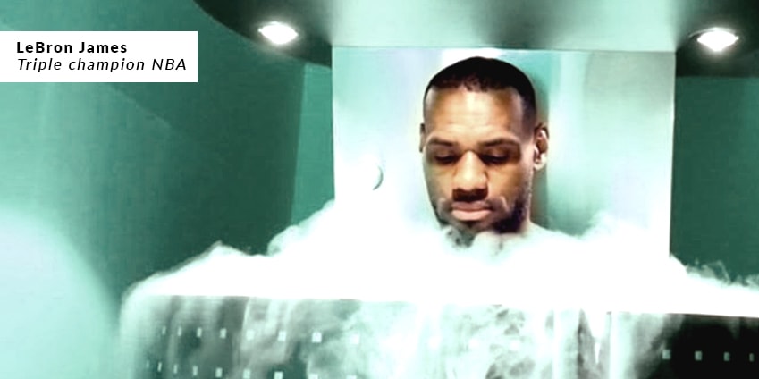 LeBron James lors d'une séance de cryothérapie